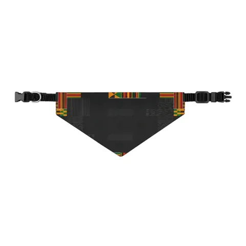 Holiday Kwanzaa Kente Border Pet Bandana Collar — other view