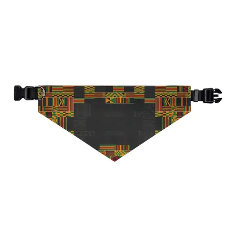Holiday Kwanzaa Kente Border Pet Bandana Collar — other view
