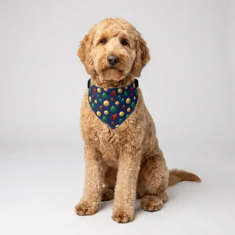 Holiday Glass Ornament Scatter Pet Bandana Collar