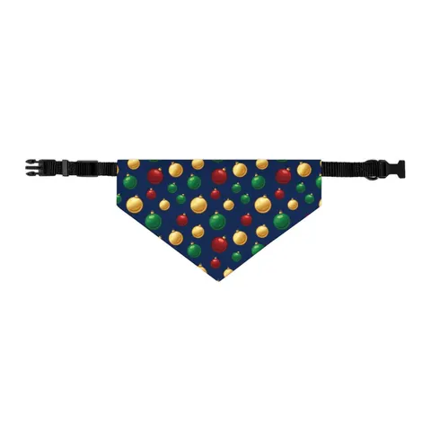 Holiday Glass Ornament Scatter Pet Bandana Collar — other view