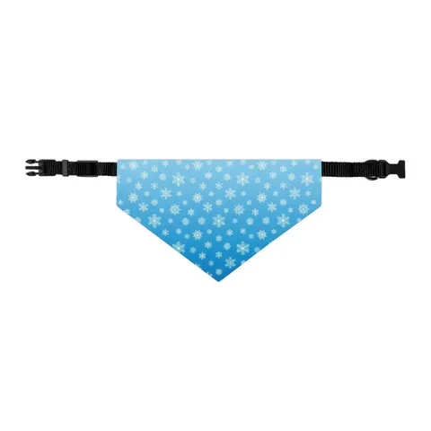 Holiday Snowflake All-Over Pet Bandana Collar — other view