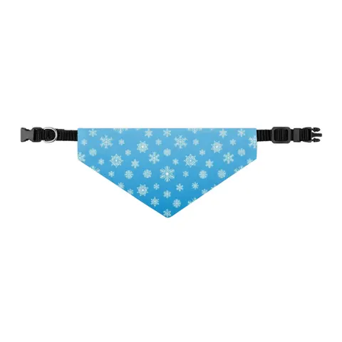 Holiday Snowflake All-Over Pet Bandana Collar — other view