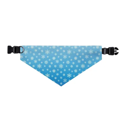 Holiday Snowflake All-Over Pet Bandana Collar — other view