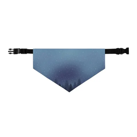 Winter Pine Tree Silhouettes Pet Bandana Collar — other view