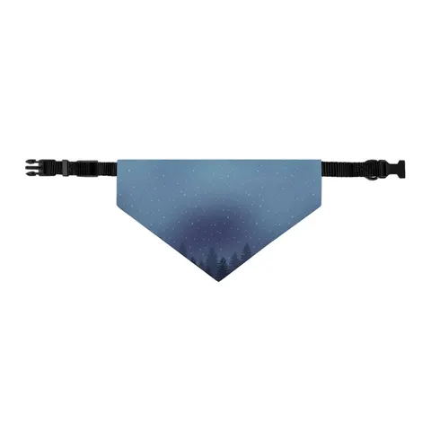 Winter Pine Tree Silhouettes Pet Bandana Collar — other view
