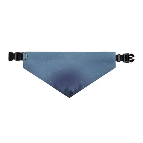 Winter Pine Tree Silhouettes Pet Bandana Collar — other view