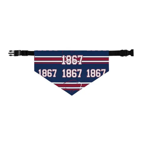 Howard 1867 Navy & Crimson Pet Bandana Collar — other view
