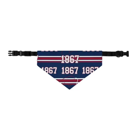 Howard 1867 Navy & Crimson Pet Bandana Collar — other view