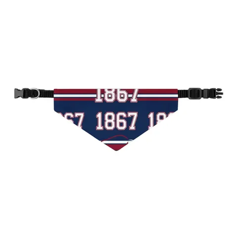 Howard 1867 Navy & Crimson Pet Bandana Collar — other view