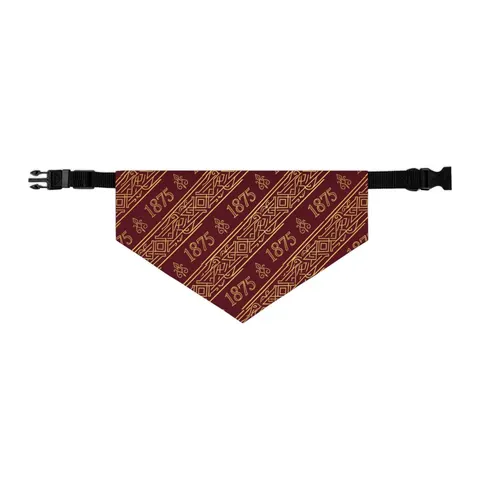 Huston-Tillotson 1875 Maroon & Gold Pet Bandana Collar — other view