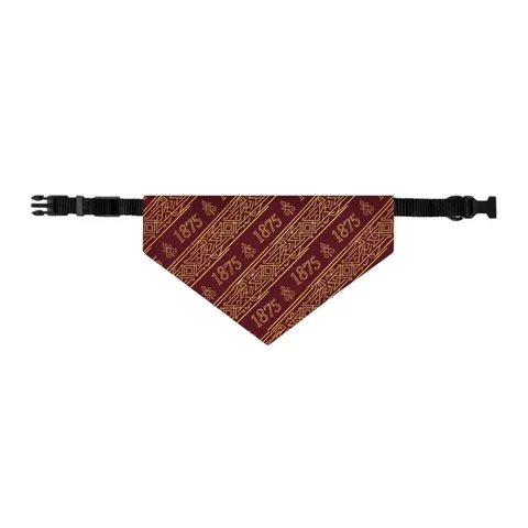 Huston-Tillotson 1875 Maroon & Gold Pet Bandana Collar — other view