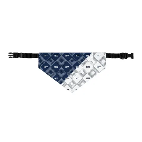 Jackson State 1877 Blue & White Split Pet Bandana Collar — other view