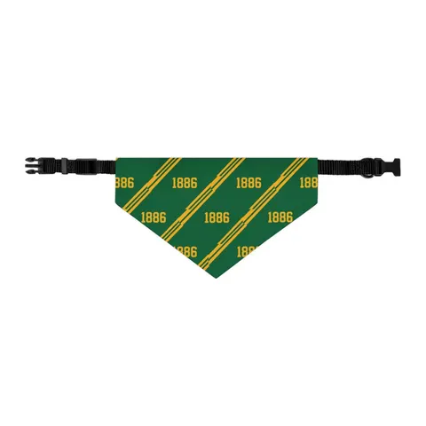 Kentucky State 1886 Green & Gold Pet Bandana Collar — other view