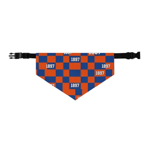 Langston 1897 Orange & Blue Pet Bandana Collar — other view