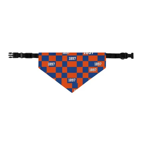 Langston 1897 Orange & Blue Pet Bandana Collar — other view