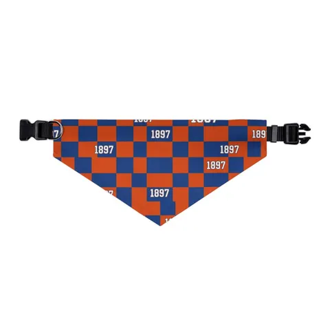 Langston 1897 Orange & Blue Pet Bandana Collar — other view