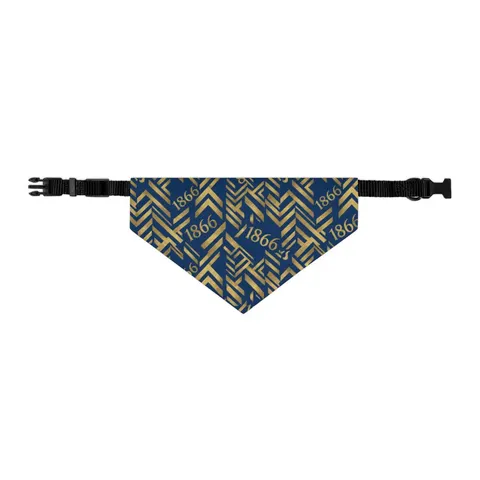 Lincoln (MO) 1866 Blue & Gold Pet Bandana Collar — other view