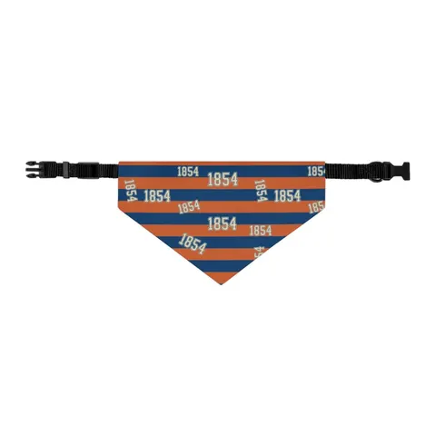 Lincoln (PA) 1854 Blue & Orange Pet Bandana Collar — other view
