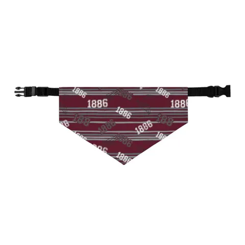 UMES 1886 Maroon & Grey Pet Bandana Collar — other view
