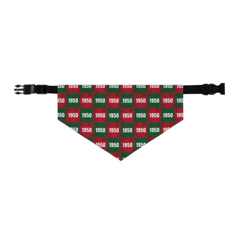 Mississippi Valley State 1950 Green & Red Pet Bandana Collar — other view