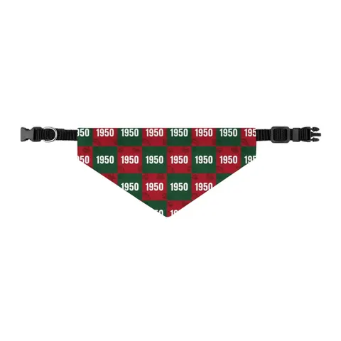 Mississippi Valley State 1950 Green & Red Pet Bandana Collar — other view