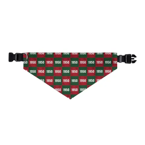 Mississippi Valley State 1950 Green & Red Pet Bandana Collar — other view