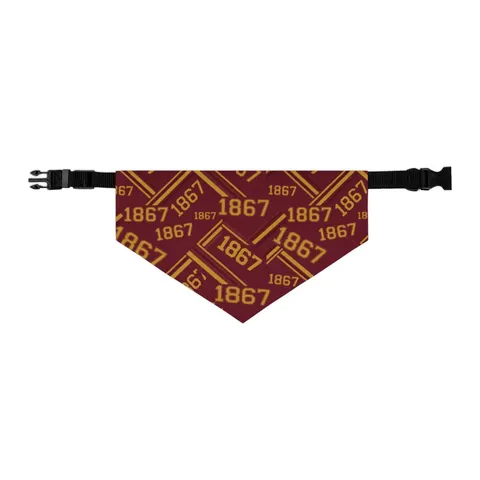 Morehouse 1867 Maroon & Gold Classic Pet Bandana Collar — other view