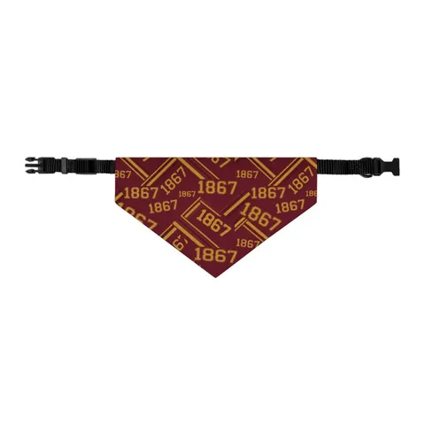 Morehouse 1867 Maroon & Gold Classic Pet Bandana Collar — other view