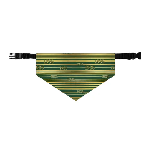 Norfolk State 1935 Green & Gold Pet Bandana Collar — other view