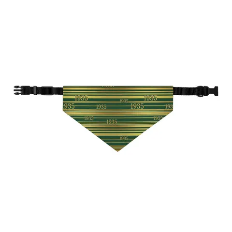 Norfolk State 1935 Green & Gold Pet Bandana Collar — other view
