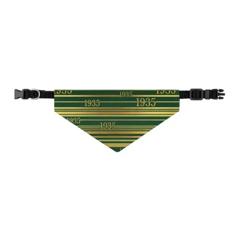 Norfolk State 1935 Green & Gold Pet Bandana Collar — other view