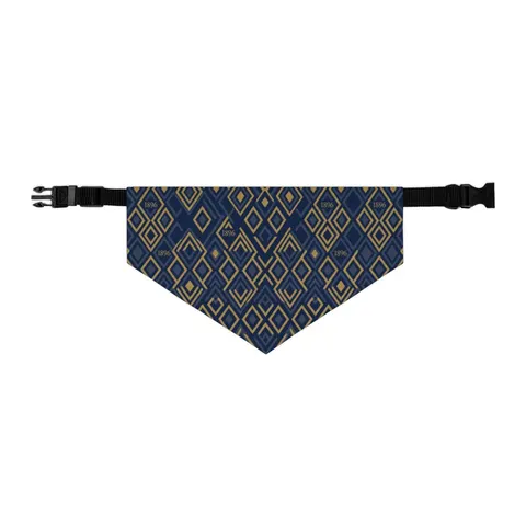 Oakwood 1896 Blue & Gold Pet Bandana Collar — other view