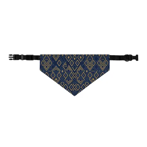 Oakwood 1896 Blue & Gold Pet Bandana Collar — other view