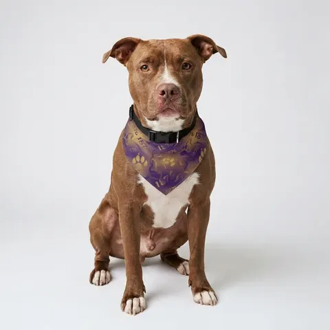 Prairie View 1876 Purple & Gold Pet Bandana Collar