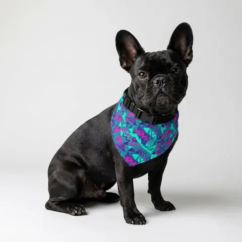 90s Memphis Pattern Pet Bandana Collar