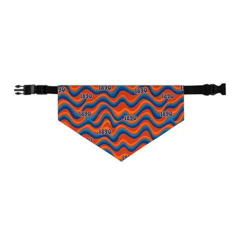 Savannah State 1890 Orange & Blue Pet Bandana Collar — other view
