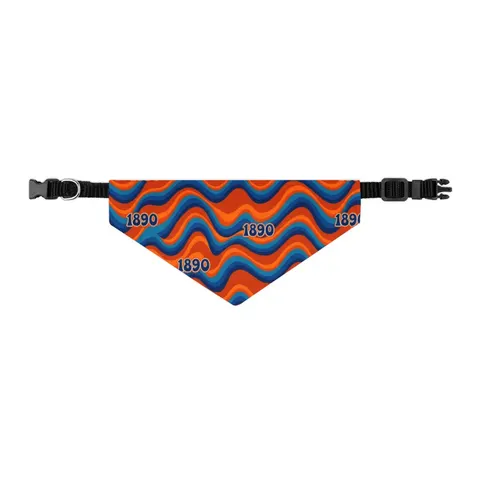 Savannah State 1890 Orange & Blue Pet Bandana Collar — other view