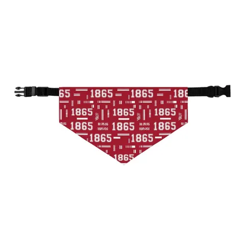 Shaw 1865 Crimson & White Pet Bandana Collar — other view