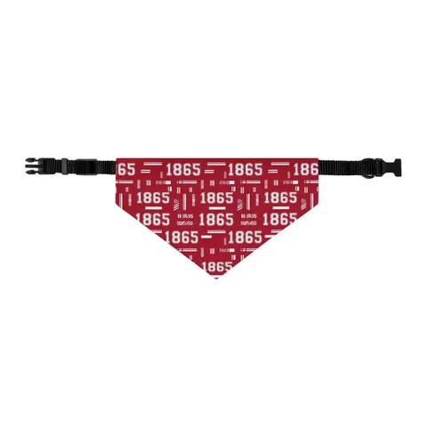 Shaw 1865 Crimson & White Pet Bandana Collar — other view