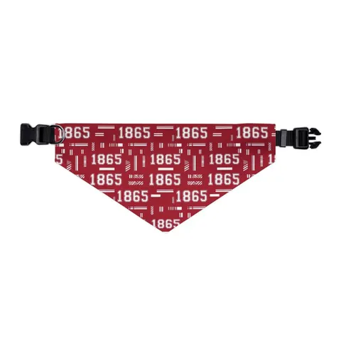 Shaw 1865 Crimson & White Pet Bandana Collar — other view