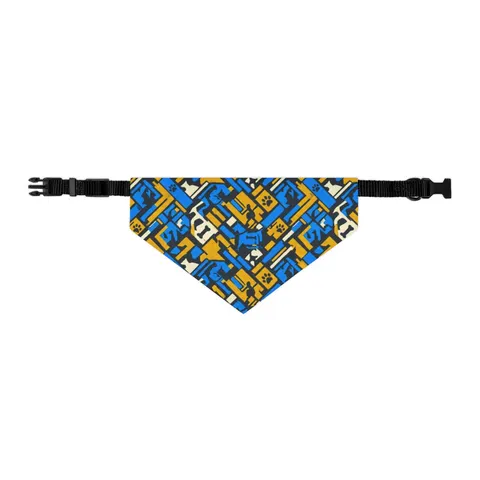 Streetwear Black/White Stencil Pet Bandana Collar — other view