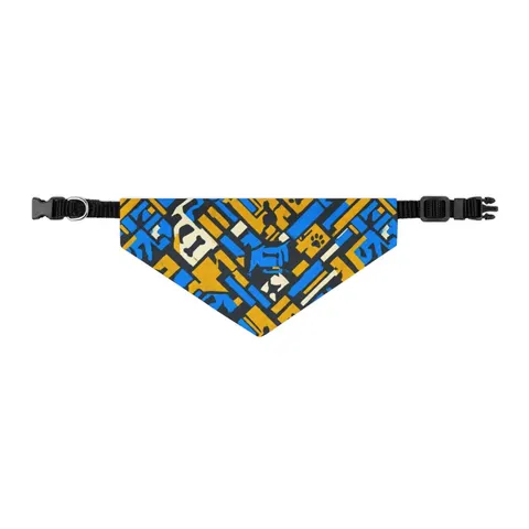 Streetwear Black/White Stencil Pet Bandana Collar — other view
