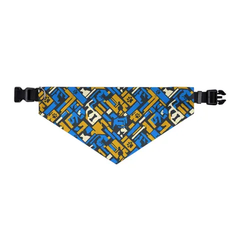 Streetwear Black/White Stencil Pet Bandana Collar — other view