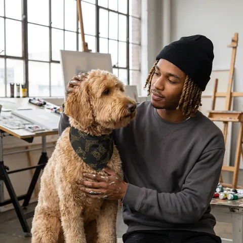Trap Renaissance Gold Frame Pet Bandana Collar