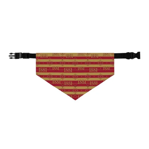 Tuskegee 1881 Crimson & Old Gold Pet Bandana Collar — other view