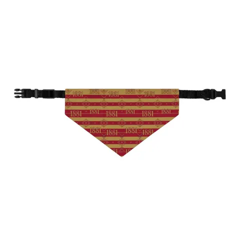 Tuskegee 1881 Crimson & Old Gold Pet Bandana Collar — other view