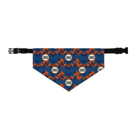 Virginia State 1882 Orange & Blue Pet Bandana Collar — other view