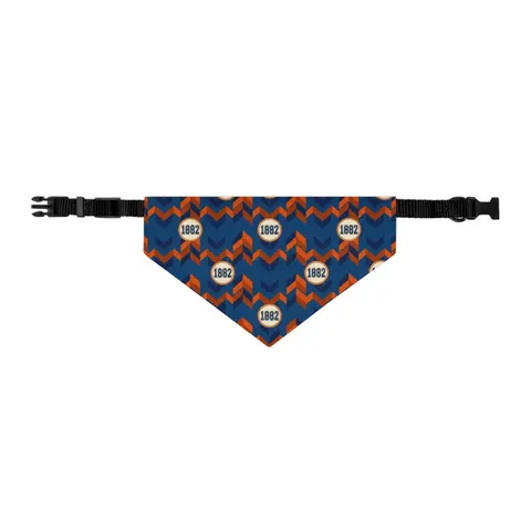 Virginia State 1882 Orange & Blue Pet Bandana Collar — other view