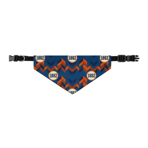 Virginia State 1882 Orange & Blue Pet Bandana Collar — other view