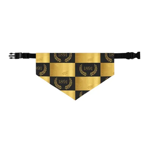 West Virginia State 1891 Black & Gold Pet Bandana Collar — other view